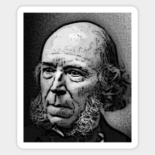 Herbert Spencer Black And White Portrait | Herbert Spencer Artwork 3 Magnet